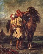 Arab Sadding His Horse